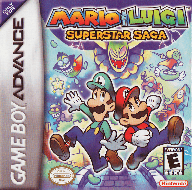 Mario and Luigi Superstar Saga box art for GameBoy Advance